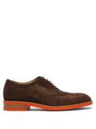Matchesfashion.com Paul Smith - Fremont Contrast-sole Suede Brogues - Mens - Dark Brown