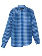 Matchesfashion.com Martine Rose - Wonky Asymmetric Checked Shirt - Mens - Light Blue