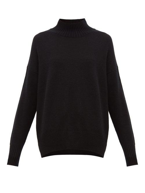 Matchesfashion.com Allude - Oversized High Neck Cashmere Sweater - Womens - Black