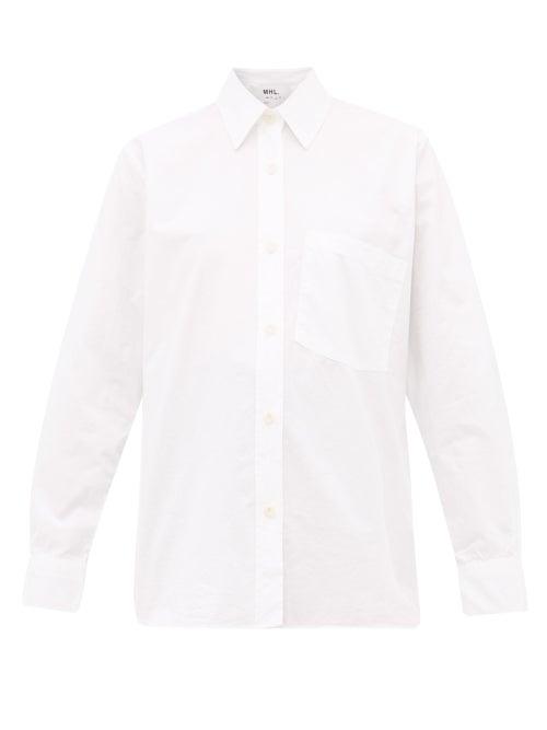 Matchesfashion.com Mhl By Margaret Howell - Patch Pocket Cotton Poplin Shirt - Womens - White