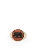 Matchesfashion.com Ferian - Wedgwood Ceramic Elephant & Gold Signet Ring - Womens - Red