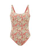 Matchesfashion.com Etro - Paisley Print Scoop Neck Swimsuit - Womens - Red