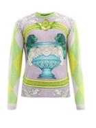 Matchesfashion.com Versace - Baroque-intarsia Cashmere Sweater - Mens - Purple