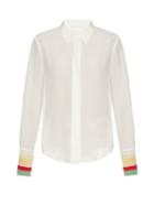 Chloé Rainbow-cuff Silk Crepe De Chine Shirt
