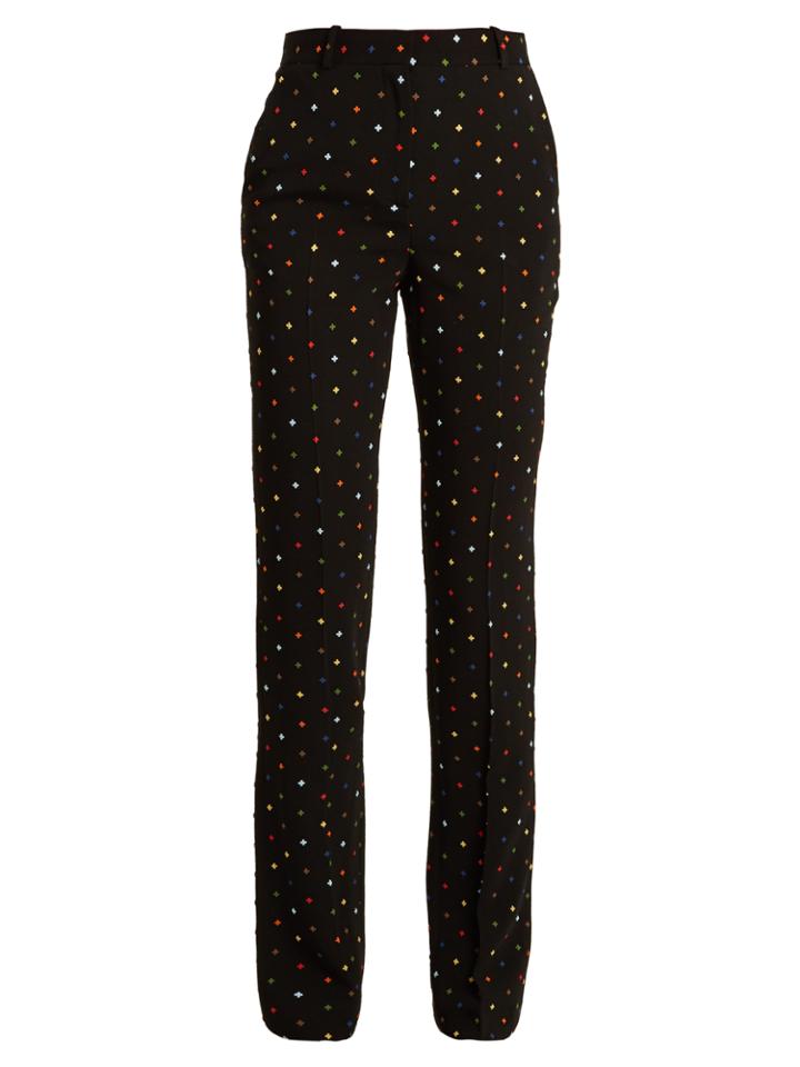 Givenchy Micro-cross Appliqu Straight-leg Cady Trousers