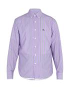 Matchesfashion.com Lanvin - Striped Cotton Shirt - Mens - Purple