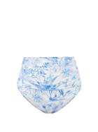 Melissa Odabash - Ancona Floral-print High-waist Bikini Briefs - Womens - Blue Print