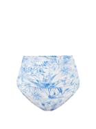 Melissa Odabash - Ancona Floral-print High-waist Bikini Briefs - Womens - Blue Print