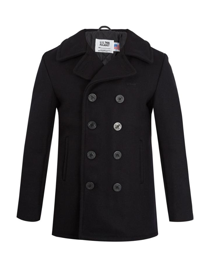 Schott Double-breasted Wool-blend Coat