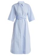 Diane Von Furstenberg Striped Tie-waist Cotton Shirtdress
