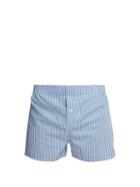 Matchesfashion.com Hamilton And Hare - Striped Cotton Boxer Shorts - Mens - Blue