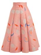 Vika Gazinskaya Lemon-print Cotton-blend Midi Skirt
