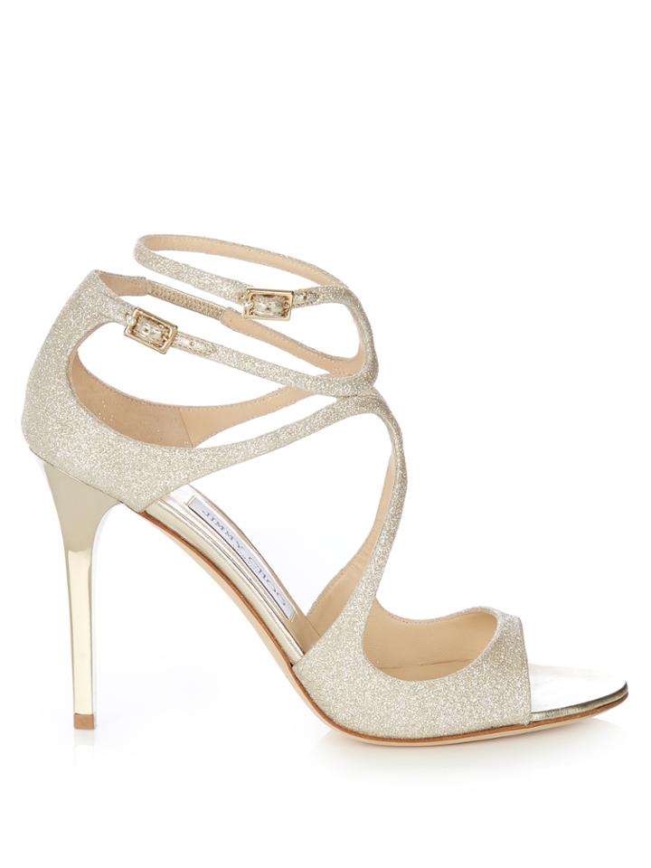 Jimmy Choo Lang 100mm Glitter Sandals