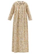 Kika Vargas - Esther Floral-print Cotton-blend Maxi Dress - Womens - Yellow