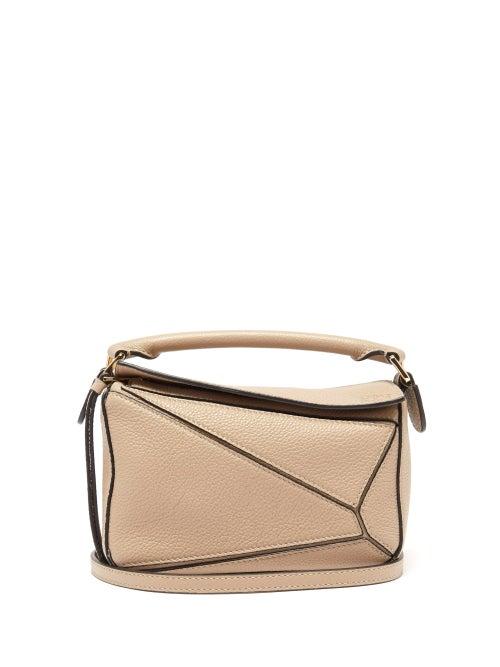 Loewe - Puzzle Mini Grained-leather Cross-body Bag - Womens - Beige