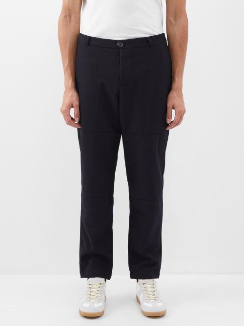 Oliver Spencer - Judo Knee-panel Wool-blend Trousers - Mens - Navy