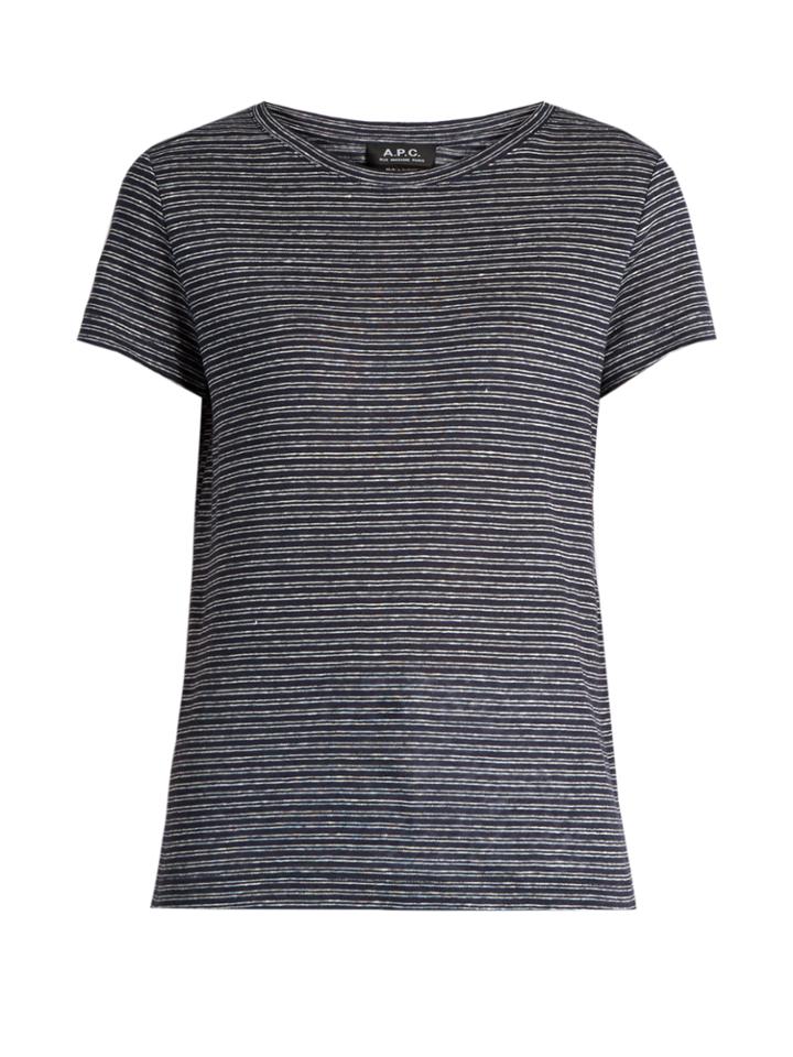 A.p.c. Lilo Striped Linen-jersey T-shirt