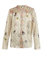 Matchesfashion.com La Prestic Ouiston - Peace Floral Print Silk Shirt - Womens - Pink Multi