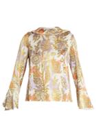 Peter Pilotto Roll-neck Floral-print Silk Blouse