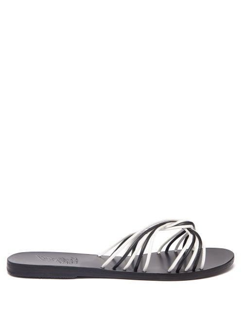 Matchesfashion.com Ancient Greek Sandals - Xanthi Entwined Leather Sandals - Womens - Black White
