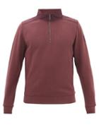 Belstaff - Padded-shoulder Cotton-jersey Sweatshirt - Mens - Burgundy