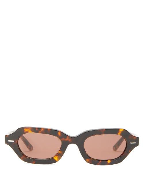 Matchesfashion.com The Row - X Oliver Peoples La Cc Rectangular Sunglasses - Womens - Brown