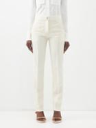 Givenchy - High-rise Pleated Wool-blend Trousers - Womens - Cream