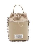 Maison Margiela - 5ac Grained-leather And Canvas Bucket Bag - Womens - Beige