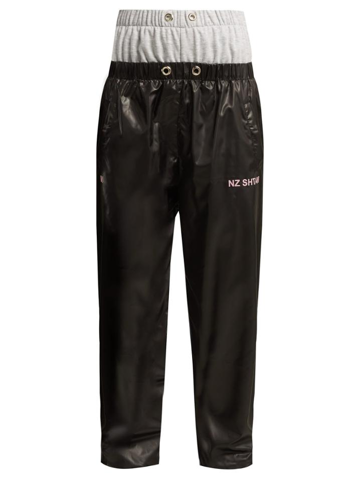 Natasha Zinko Double Front Jersey And Nylon Track Pants