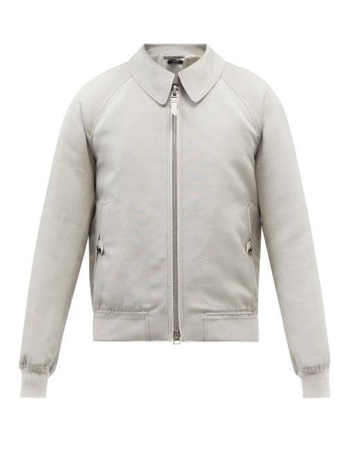 Tom Ford - Raglan-sleeve Wool-blend Canvas Jacket - Mens - Light Grey