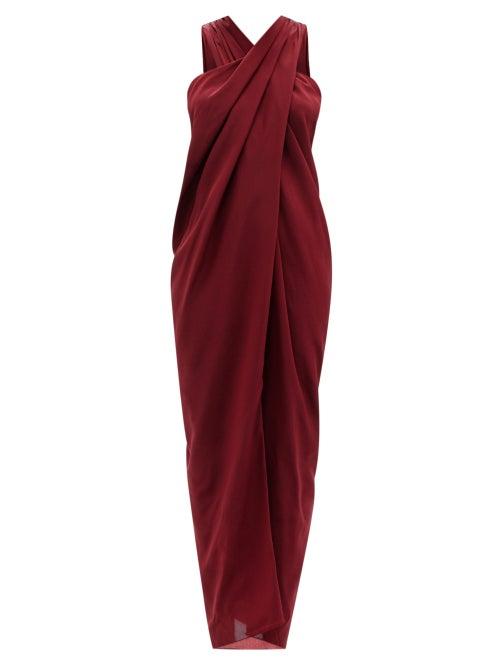 Matchesfashion.com Thea - The Nyx Crossover Silk Crepe De Chine Dress - Womens - Red