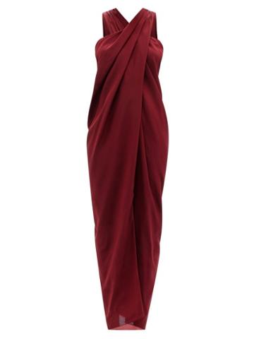 Matchesfashion.com Thea - The Nyx Crossover Silk Crepe De Chine Dress - Womens - Red