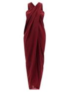 Matchesfashion.com Thea - The Nyx Crossover Silk Crepe De Chine Dress - Womens - Red