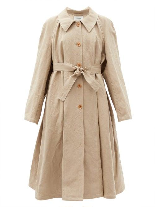 Matchesfashion.com Lemaire - Belted Linen And Cotton-blend Canvas Coat - Womens - Beige