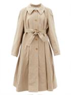 Matchesfashion.com Lemaire - Belted Linen And Cotton-blend Canvas Coat - Womens - Beige