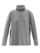 Raey - Responsible-wool Split-side Roll-neck Sweater - Womens - Grey