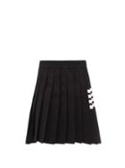 Thom Browne - Four-bar Pleated Wool-blend Skirt - Womens - Black