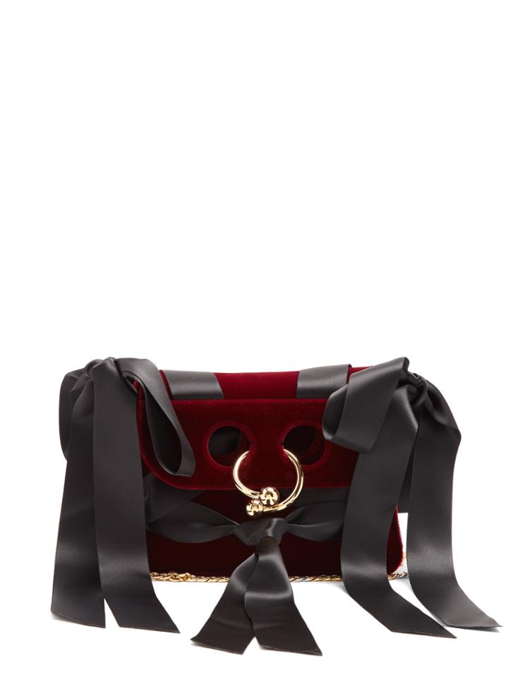 Jw Anderson Pierce Mini Woven-ribbon Velvet Cross-body Bag