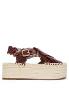 Matchesfashion.com Chlo - Crocodile Effect Leather Espadrille Sandals - Womens - Brown