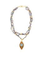 Tohum - Evil Eye, Pearl & 24kt Gold Necklace - Womens - Multi