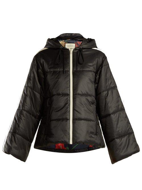 Matchesfashion.com Gucci - Logo Ribbon Quilted Jacket - Womens - Black