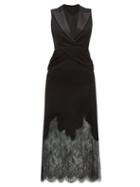 Matchesfashion.com Self-portrait - Sleeveless Lace Trimmed Crepe Tuxedo Dress - Womens - Black