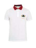 Matchesfashion.com Gucci - Beetle Appliqu Cotton Piqu Polo Shirt - Mens - White Multi
