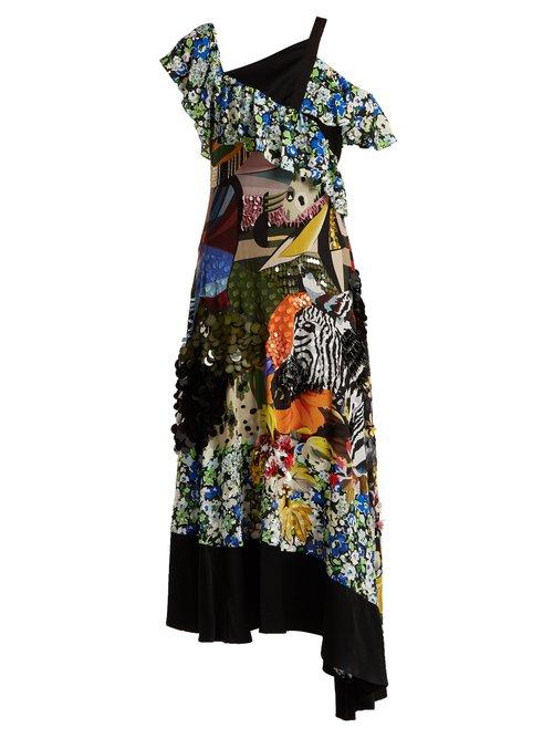 Matchesfashion.com Mary Katrantzou - Carmen Sequin Embellished Silk Chiffon Dress - Womens - Multi