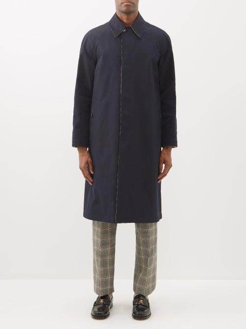 Gucci - Gg-jacquard Lined-canvas Coat - Mens - Dark Navy