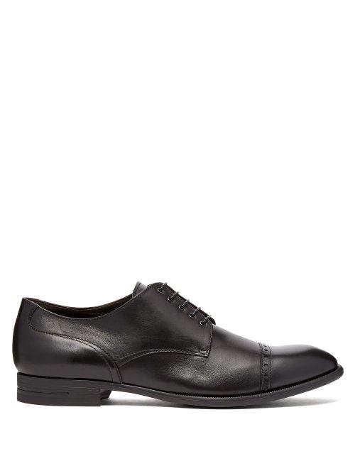 Matchesfashion.com Ermenegildo Zegna - Leather Derby Shoes - Mens - Black