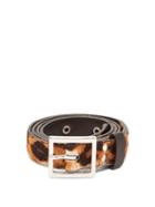 Matchesfashion.com Amiri - Leopard Print Calf Hair Belt - Mens - Brown