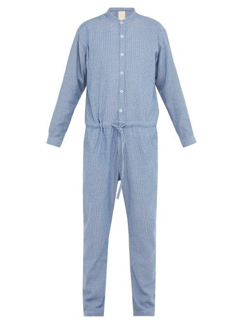 Matchesfashion.com Marrakshi Life - Nero Pinstripe Drawstring Waist Jumpsuit - Mens - Blue