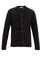 Matchesfashion.com Inis Mein - High V Neck Merino Blend Cardigan - Mens - Black