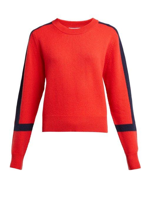 Matchesfashion.com Allude - Contrast Stripe Cashmere Sweater - Womens - Red Navy